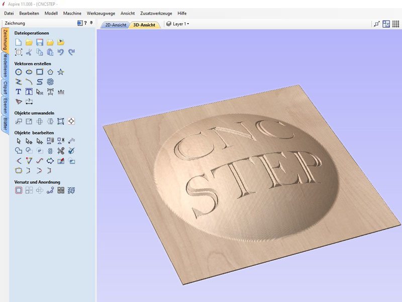 3D Ansicht einer Zeichnung in CAD Software