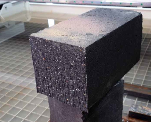 Betonblock 150mm geschnitten auf CNC Wasserstrahlschneidanlage