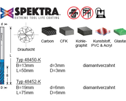 Maße der Carbon Fräser 48452-K 48450-K