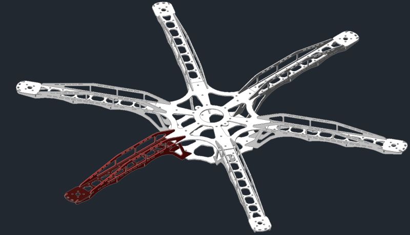 Hexacopter bau CAD/CAM Entwurf