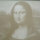Mona Lisa als Fotogravur in einem transluzenten Kunststoff