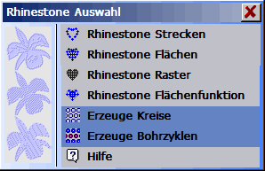Rhinestone Strecken Flächen und Raster Muster