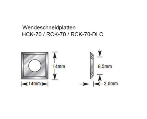 Wendeschneidplatten HCK-70, RCK-70, RCK-70-DLC Amana Tools technische Daten