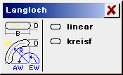 Langloch Linear oder Kreisförmig CAD Funktion