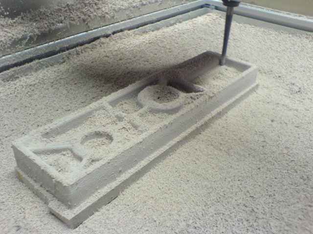 CNC fräsen einer negativ 3d Sandform
