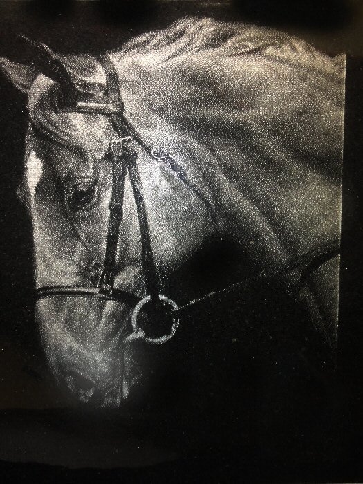Fotogravur Pferd auf Granit