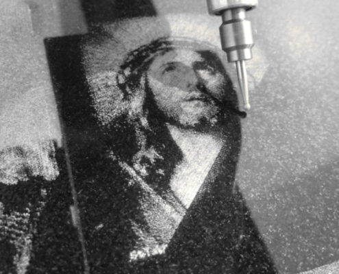 Jesus Fotogravur auf Granit