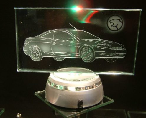 Glas gravieren Auto