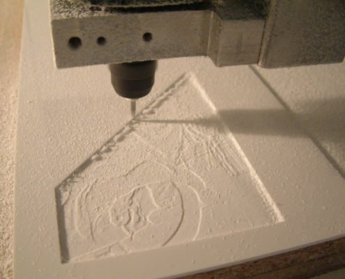 Lithopanie mit Gravierstichel